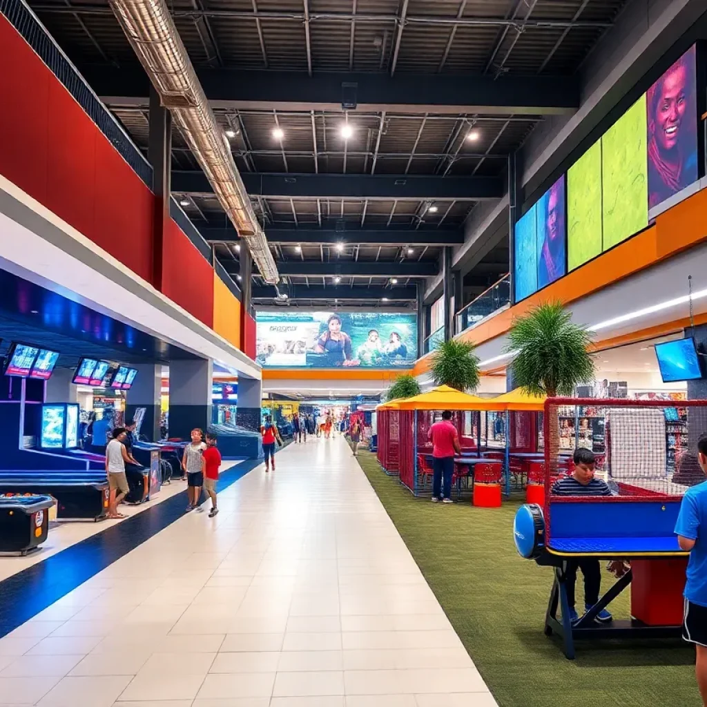 Artist's rendering of Twelve Oaks Mall redevelopment with new attractions