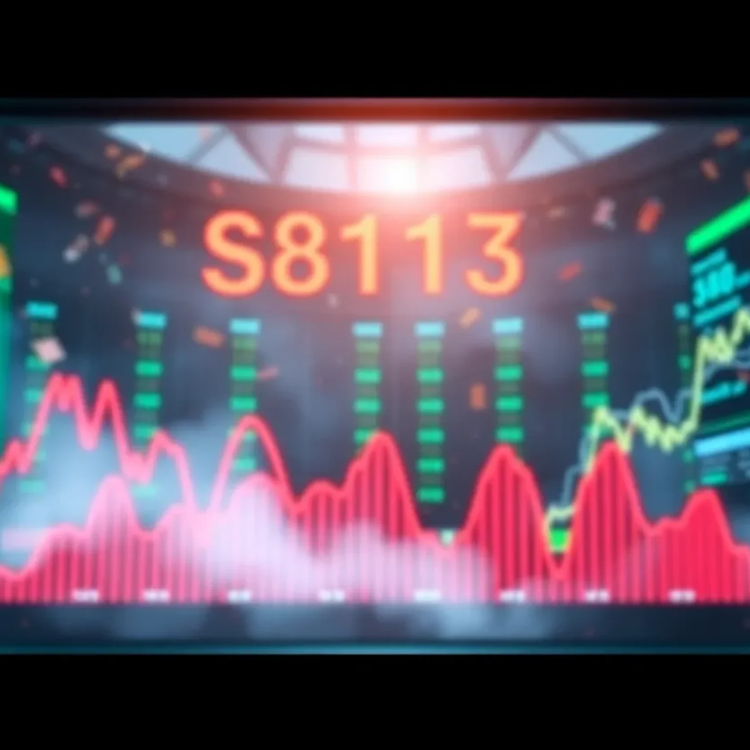 Representation of U.S. stock market decline with falling charts and graphs