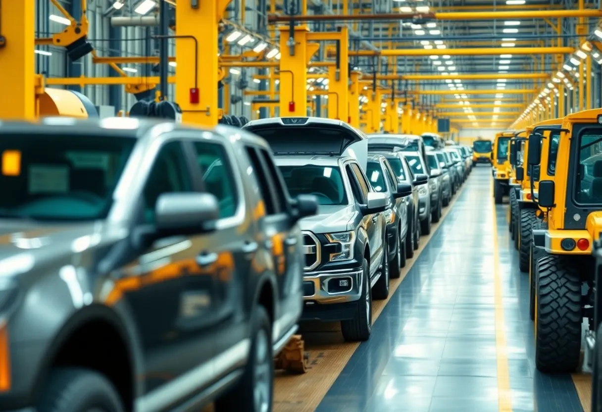 Vehicle production facility reflecting tariff impacts