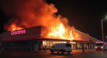 Battle Creek Grocery Store Destroyed by Mass Fire