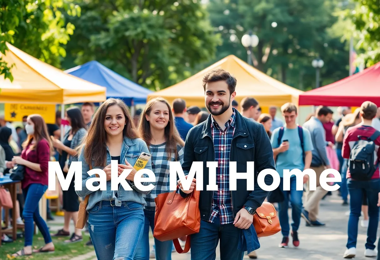 Young professionals enjoying outdoor activities in Michigan's community parks.