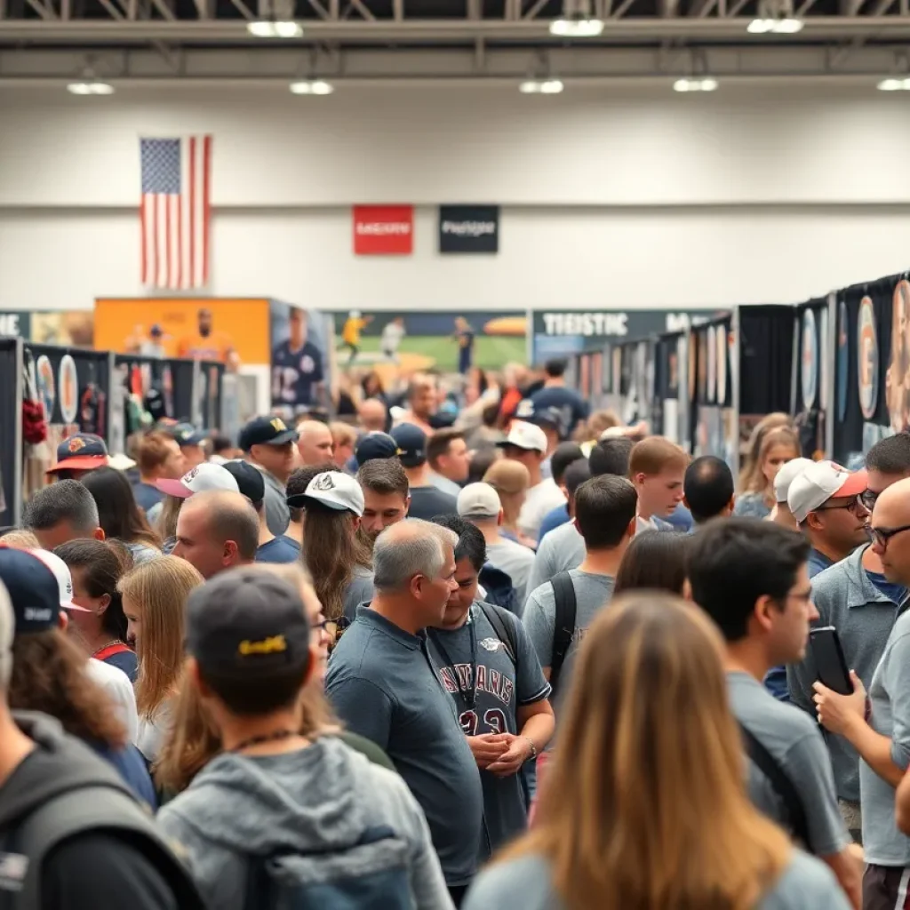 Fans at the Detroit Sports Spectacular engaging with athletes