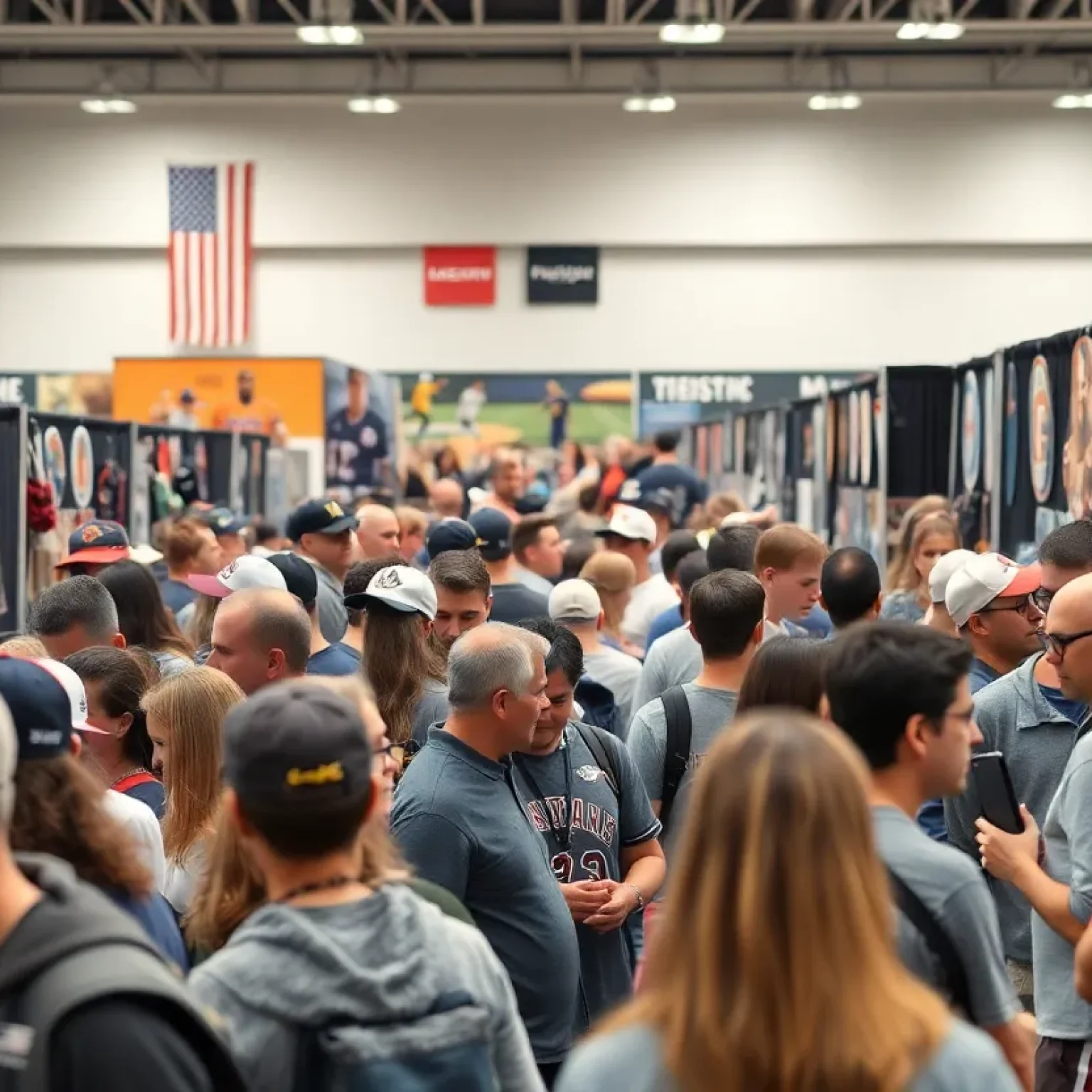 Fans at the Detroit Sports Spectacular engaging with athletes