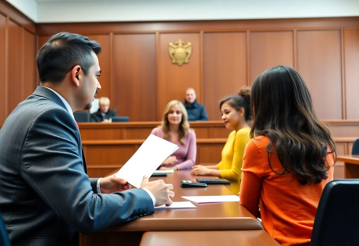 An abstract representation of a family law courtroom illustrating fairness in legal proceedings.