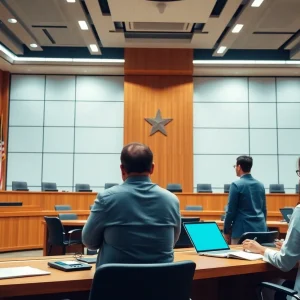 Modern courthouse with digital systems promoting recovery support