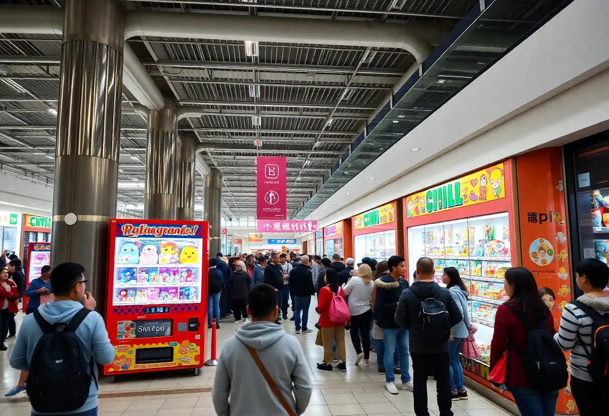Shoppers waiting in line for Labubu toys in Twelve Oaks Mall