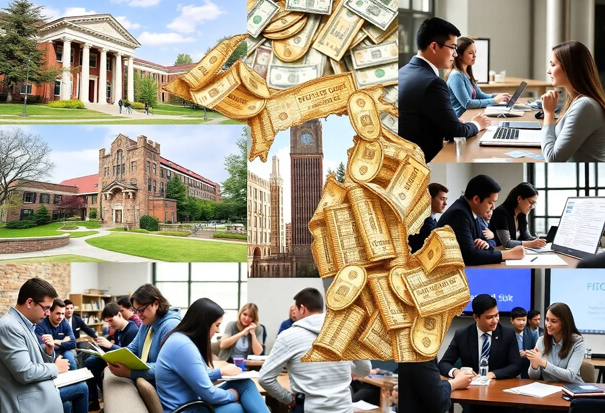 Students at a Michigan university campus amidst budget cuts