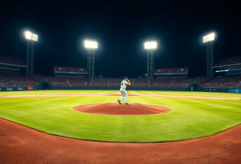 Pitcher in a moment of focus on the mound during a baseball game
