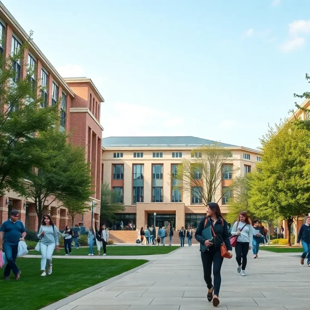 Students on Michigan State University campus engaged in academic activities.