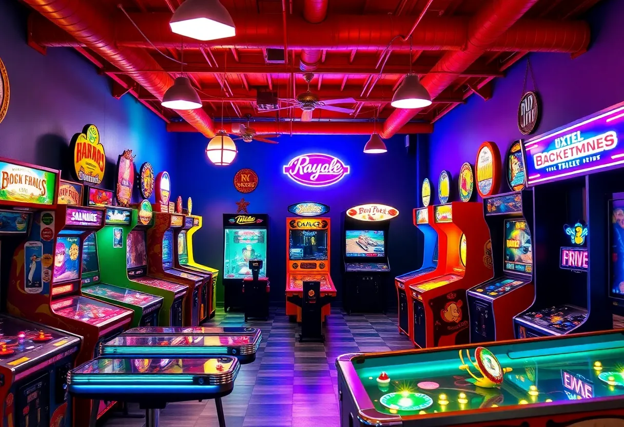 Vibrant remodeled arcade in Saline with vintage games