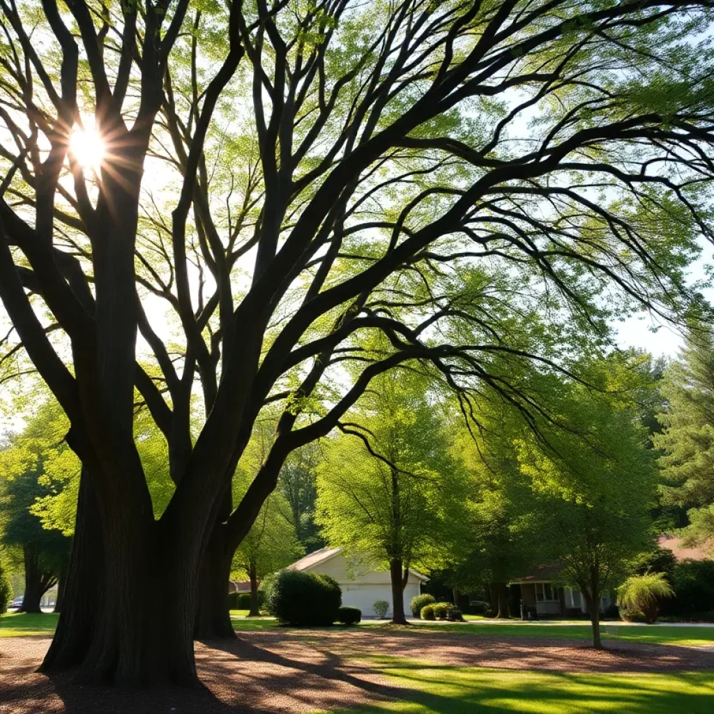 A grove of trees representing legacy and remembrance.