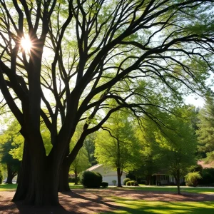 A grove of trees representing legacy and remembrance.