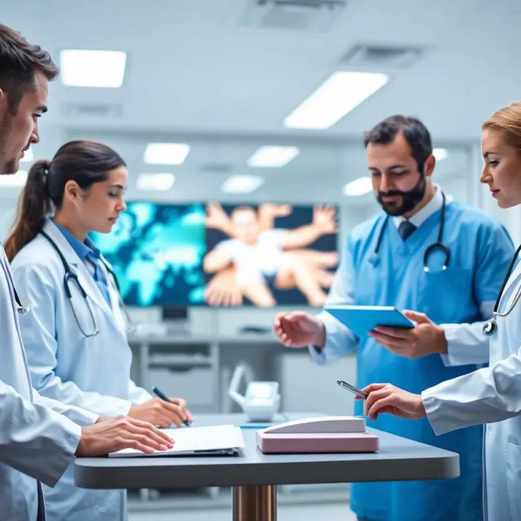 Healthcare professionals discussing value-based care strategies