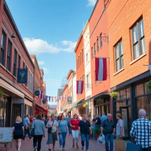 Downtown Michigan with small businesses and community interaction