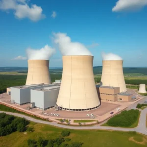 The Palisades Nuclear Power Plant nestled in a green landscape