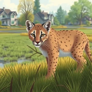 Juvenile cougar spotted in a suburban area of Novi Michigan