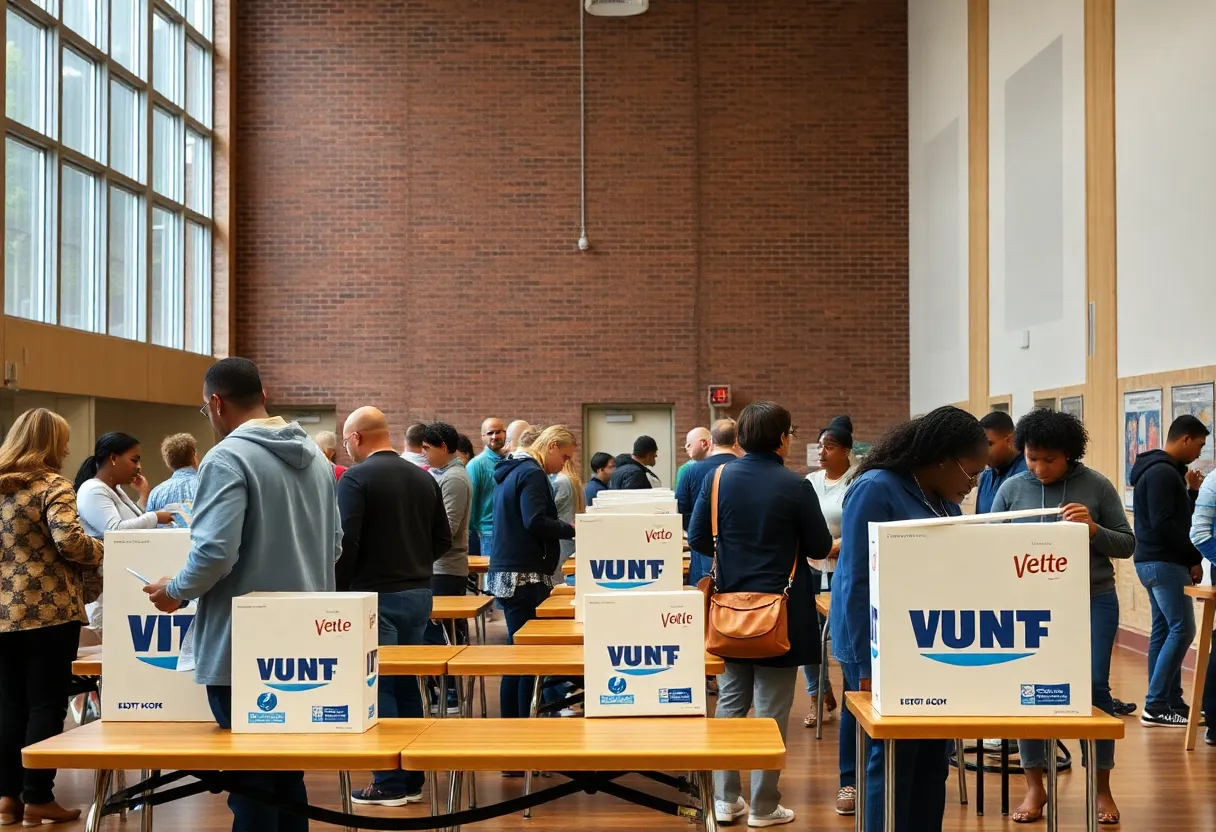 Voters participating in the Detroit municipal elections of 2025