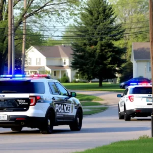 Law enforcement activity in a residential area of Mears, Michigan.