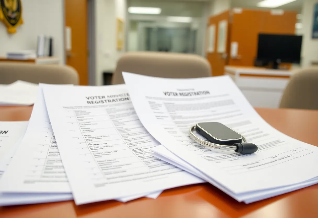 Documents and files representing voter registration data management at the Michigan Department of State.