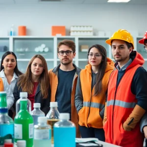 Laboratory scene highlighting chemical safety concerns