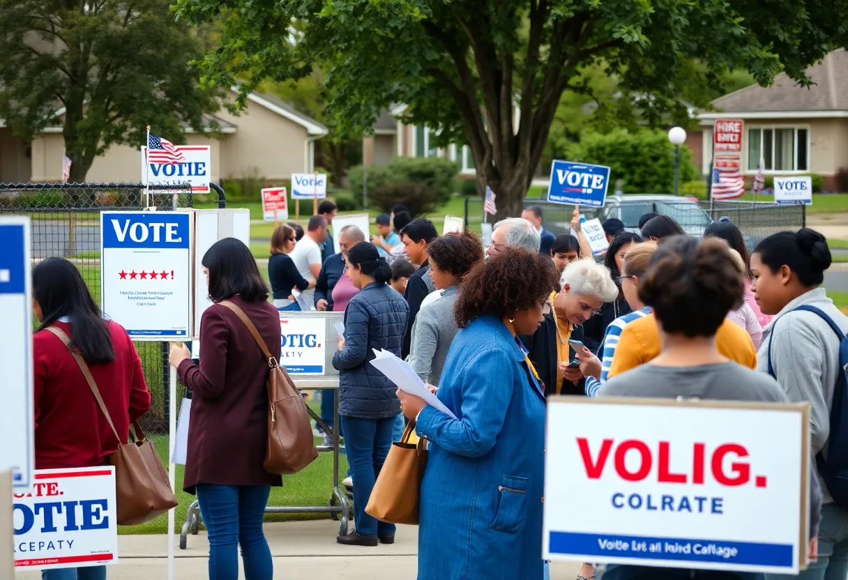Voters at a polling station in Oakland County