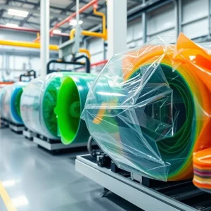 Modern recycling facility using innovative adhesive technology for multilayer plastics.