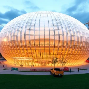 Artist's rendering of The Egg Performing Arts Center during renovation