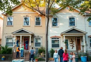 Renovated homes in Detroit highlighting community spirit