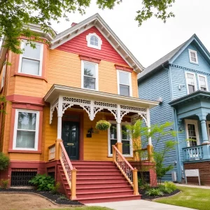 Renovated homes in Detroit showcased in an urban landscape