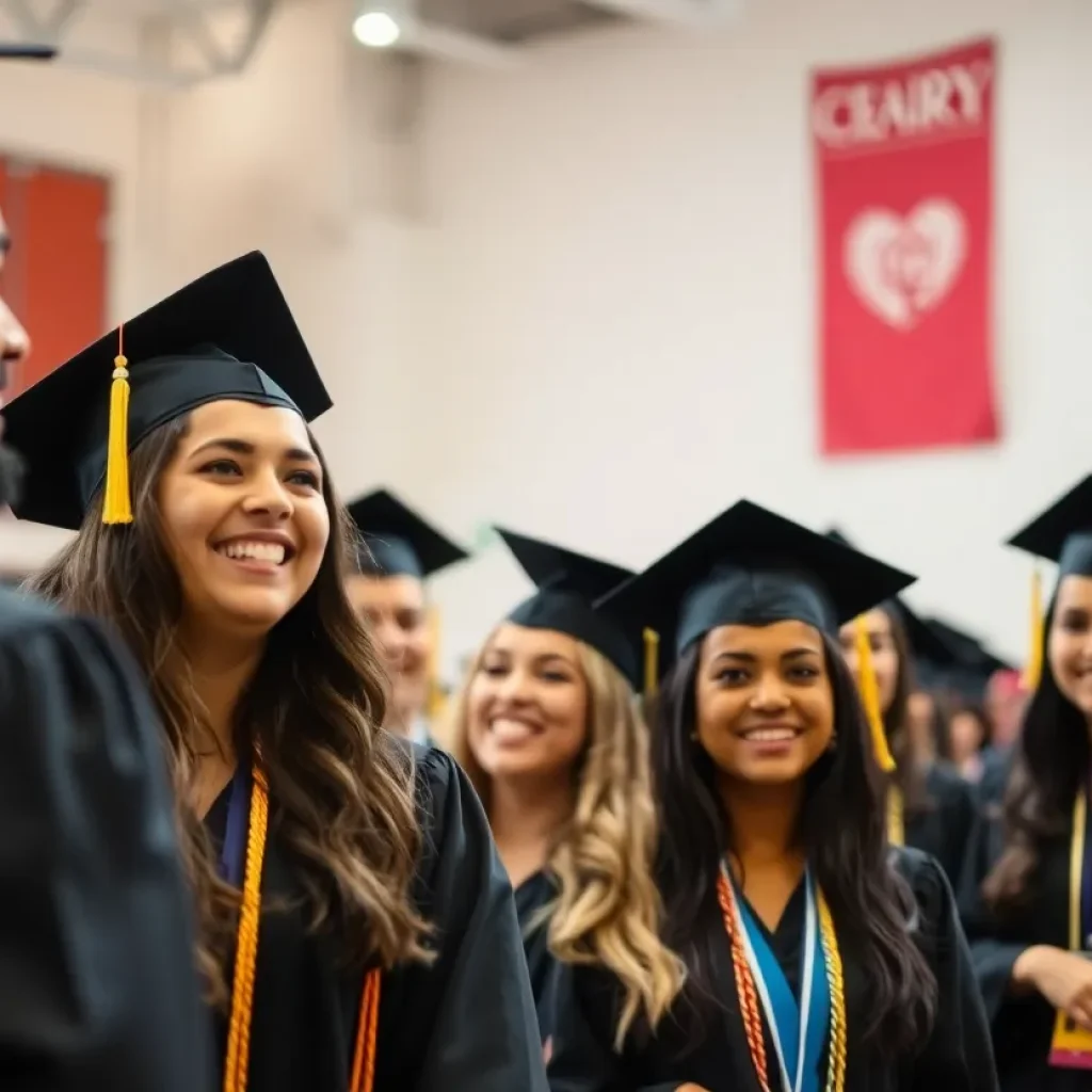 Graduates celebrating at MSU-Meridian graduation ceremony
