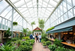Renovated Graye's Greenhouse with outdoor market and coffee shop