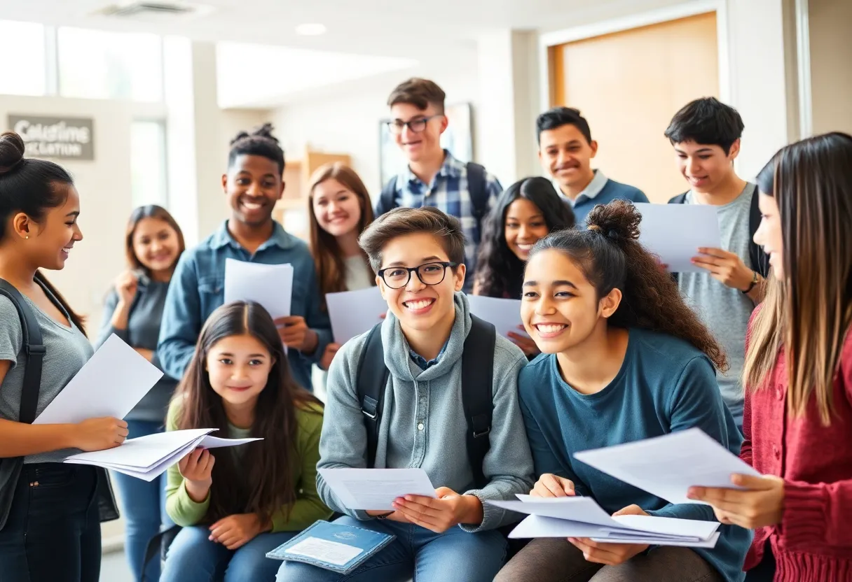 High school students applying for Michigan scholarships