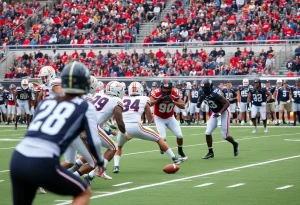 Michigan State Spartans facing USC on the football field