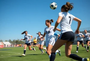 MSU Women's Soccer Team playing against Wisconsin