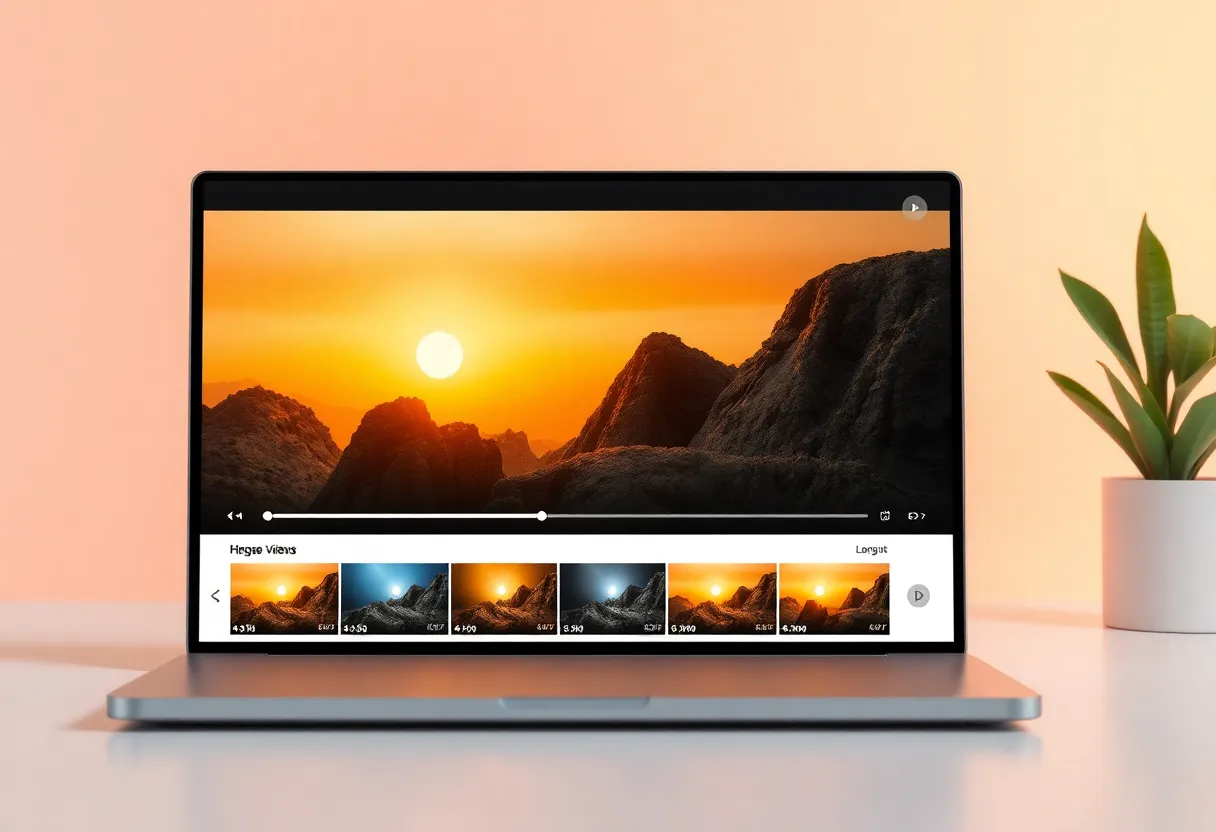 Screenshot of Novi AI video creation interface showcasing features.