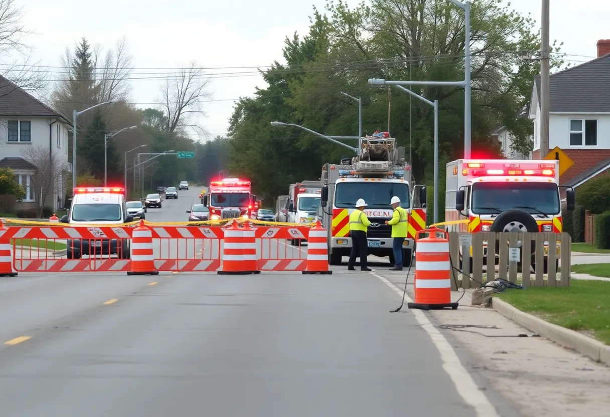 Emergency crews repairing a water main break on 14 Mile Road in Novi.