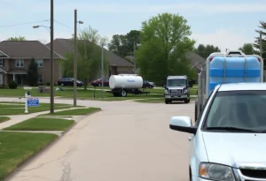 Novi Michigan water service disruption scene
