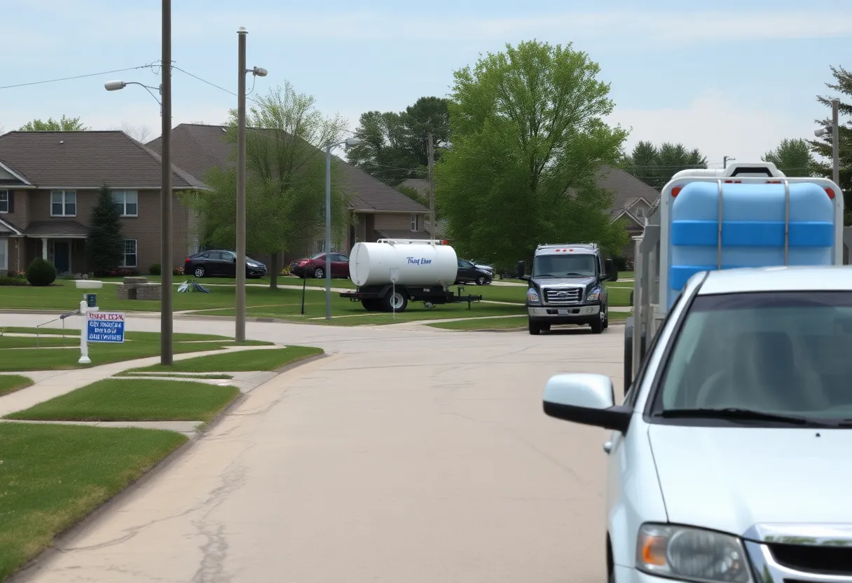 Novi Michigan water service disruption scene