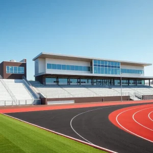 Exterior view of Ralph E. Myers Stadium after renovations