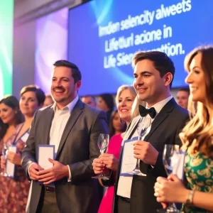 Sanofi team celebrating their awards at the Fierce Pharma Marketing Awards 2025