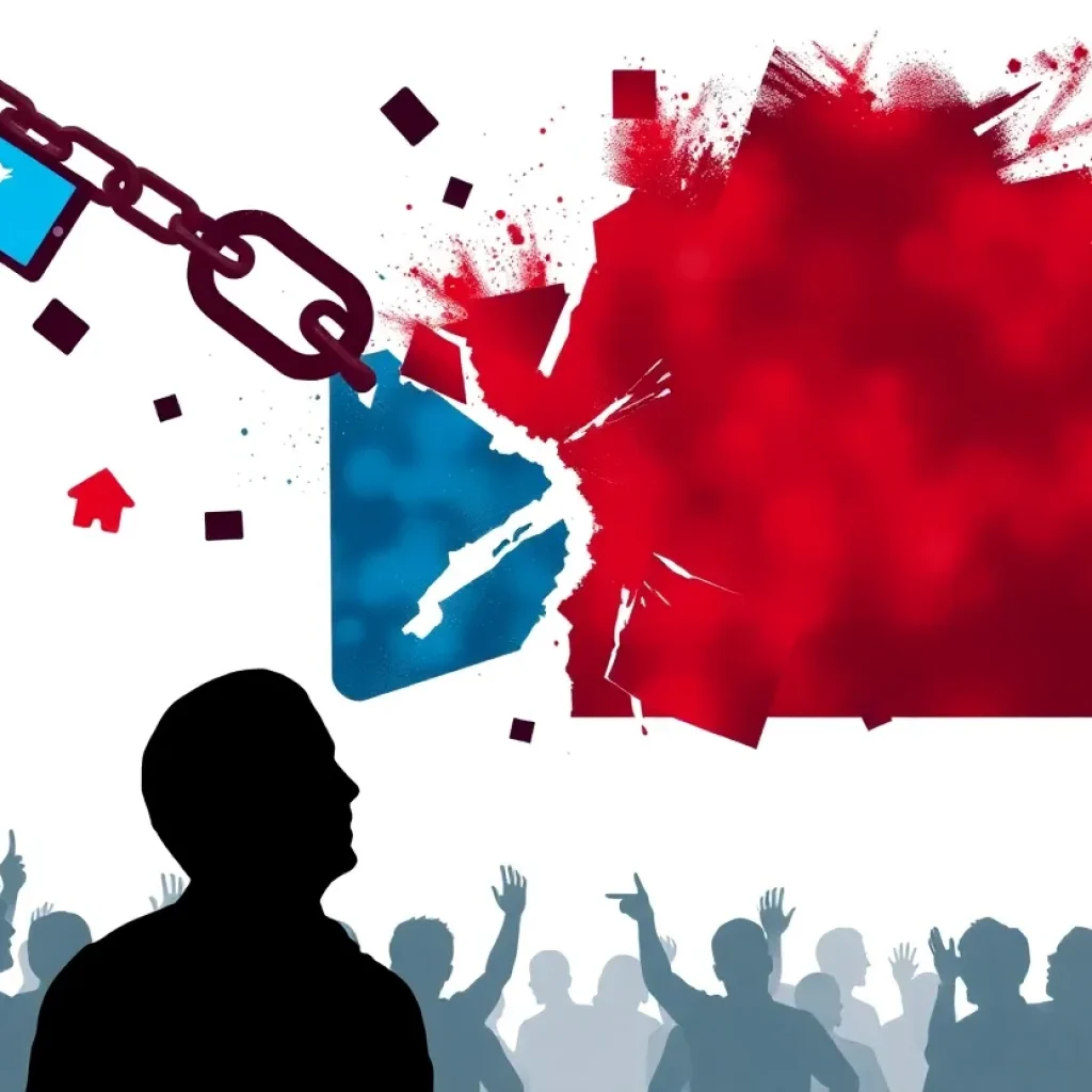 Conceptual representation of social media's impact on political violence