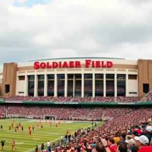 Soldier Field filled with fans during a concert