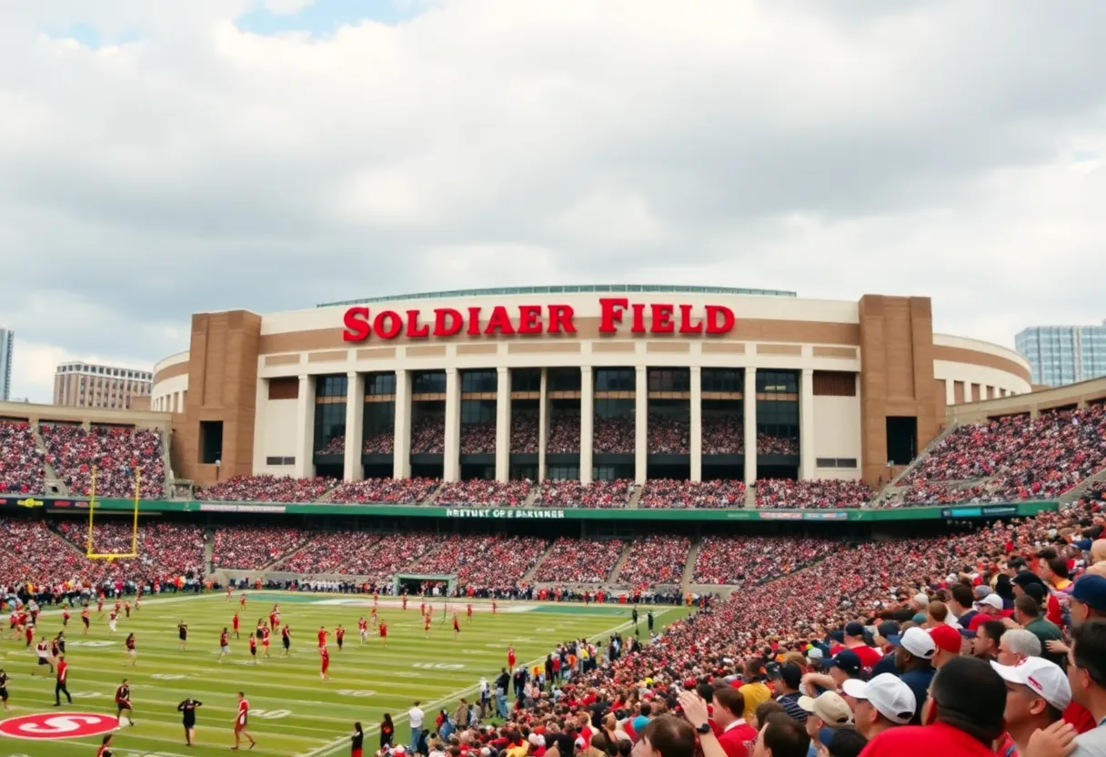 Soldier Field filled with fans during a concert
