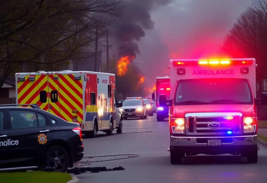 Ambulance theft incident in Novi with emergency vehicles