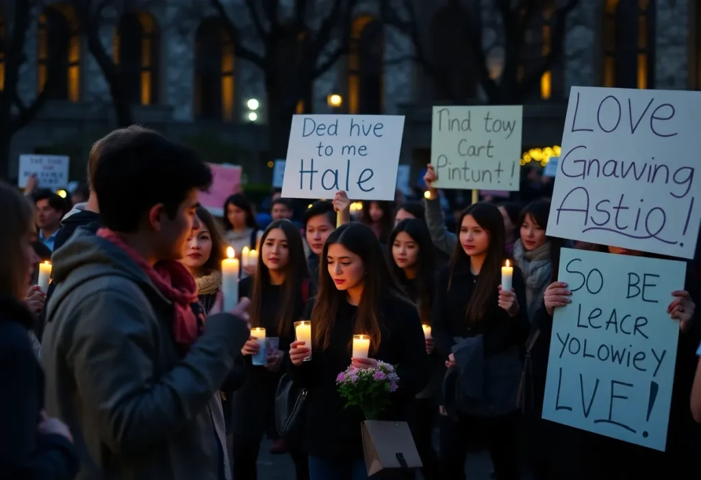 MSU students gather for a memorial honoring Charlie Kirk.