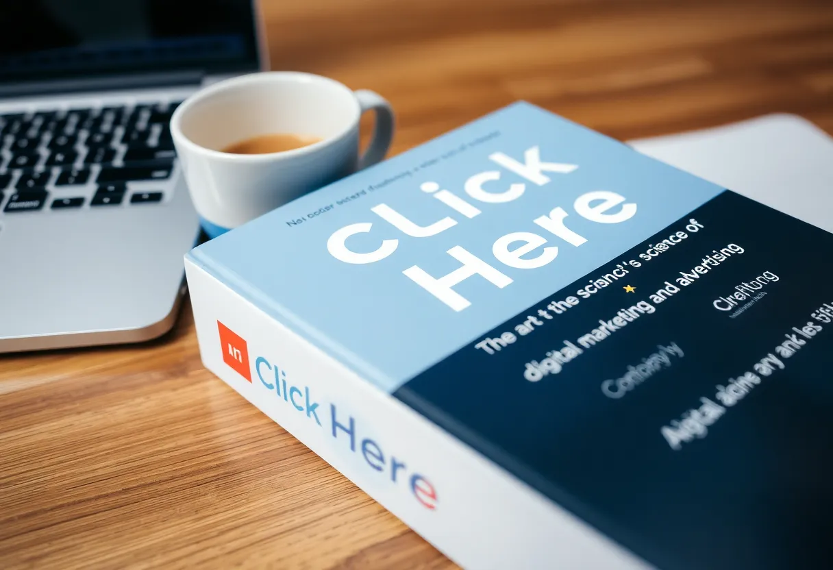 Book cover of Alex Schultz's 'Click Here: The Art and Science of Digital Marketing and Advertising'