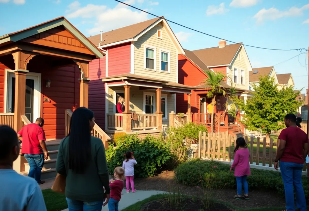 Vibrant neighborhood in District 3 showcasing home repairs and community efforts