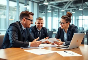 Business professionals discussing Gentherm's financial results