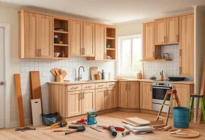 Renovated kitchen with American-made cabinets