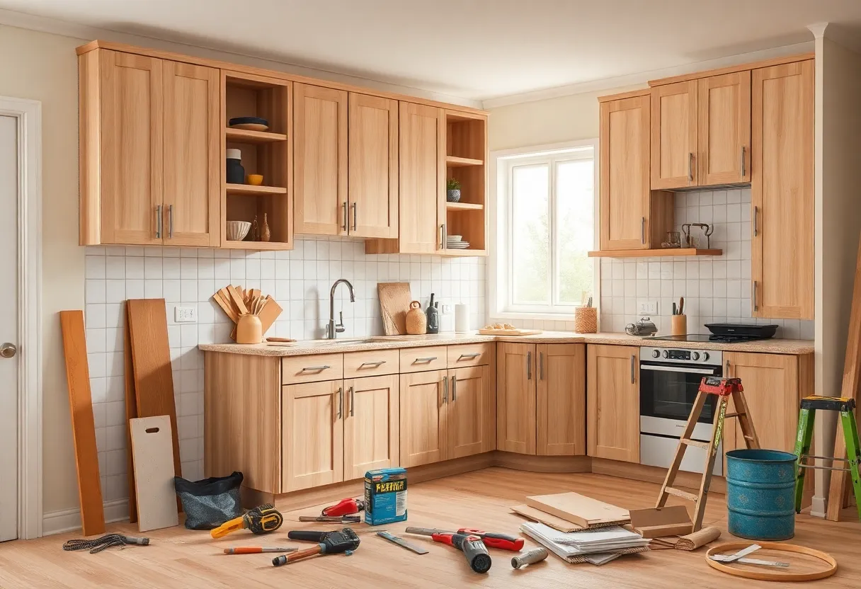 Renovated kitchen with American-made cabinets